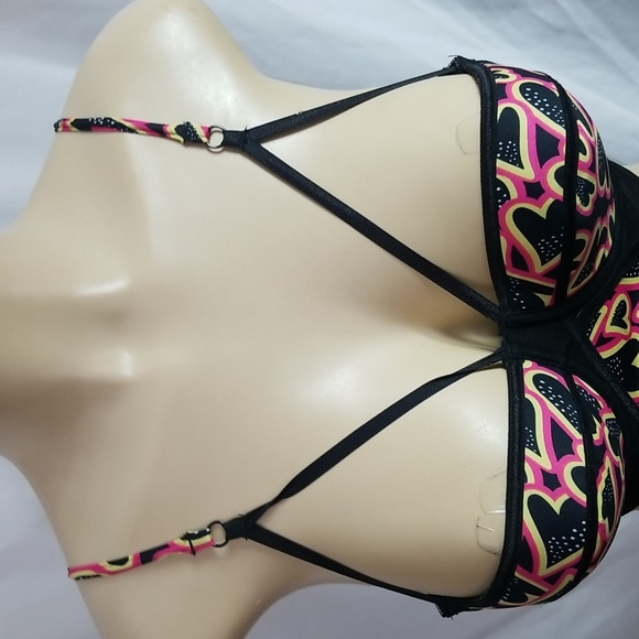 FREDERICKS OF HOLLYWOOD SMALL BUSTIER WITH HEARTS ,CAGE FRONT - Picture 6 of 8